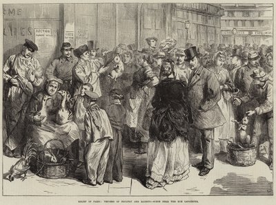 Relief of Paris, Venders of Poultry and Rabbits, Scene near the Rue Lafayette by Frederick Barnard